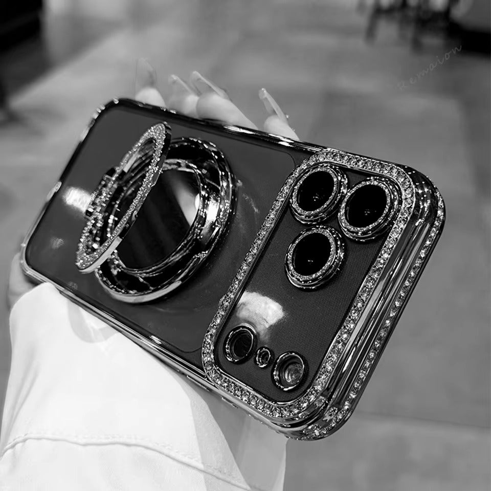 Luxury iPhone Case — MagSafe Diamond Mirror Glitter Cover with Transparent Soft Protection, Anti-Fingerprint Anti-Scratch Design and Non-Slip Finish