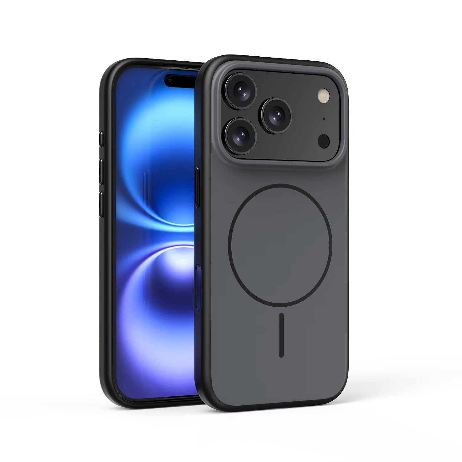 Luxury iPhone Case — MagSafe Frosted TPU+PC Shockproof Cover with Camera Button and Anti-Fingerprint Matte Design