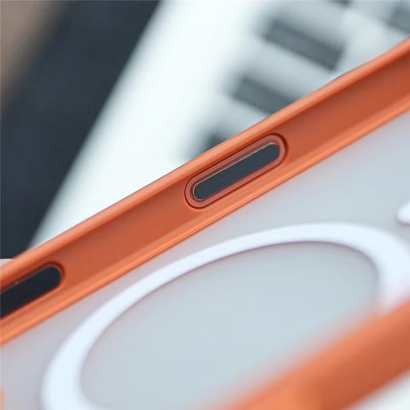 Luxury iPhone Case — MagSafe Magnetic TPU+PC Shockproof Cover with Camera Button and Anti-Fingerprint Matte Finish