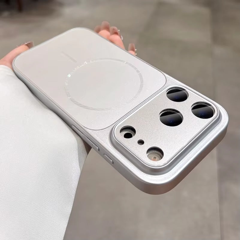 Luxury iPhone Case — MagSafe Matte PC Cover with Glass Lens Protection, Slim Shockproof Design and Camera Control Button