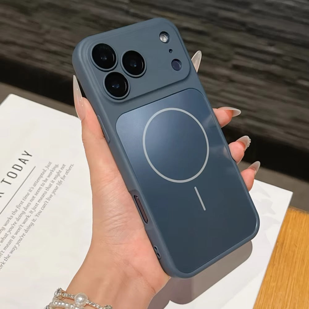 Luxury iPhone Case — MagSafe Matte PC Cover with Glass Lens Protection, Slim Shockproof Design and Camera Control Button