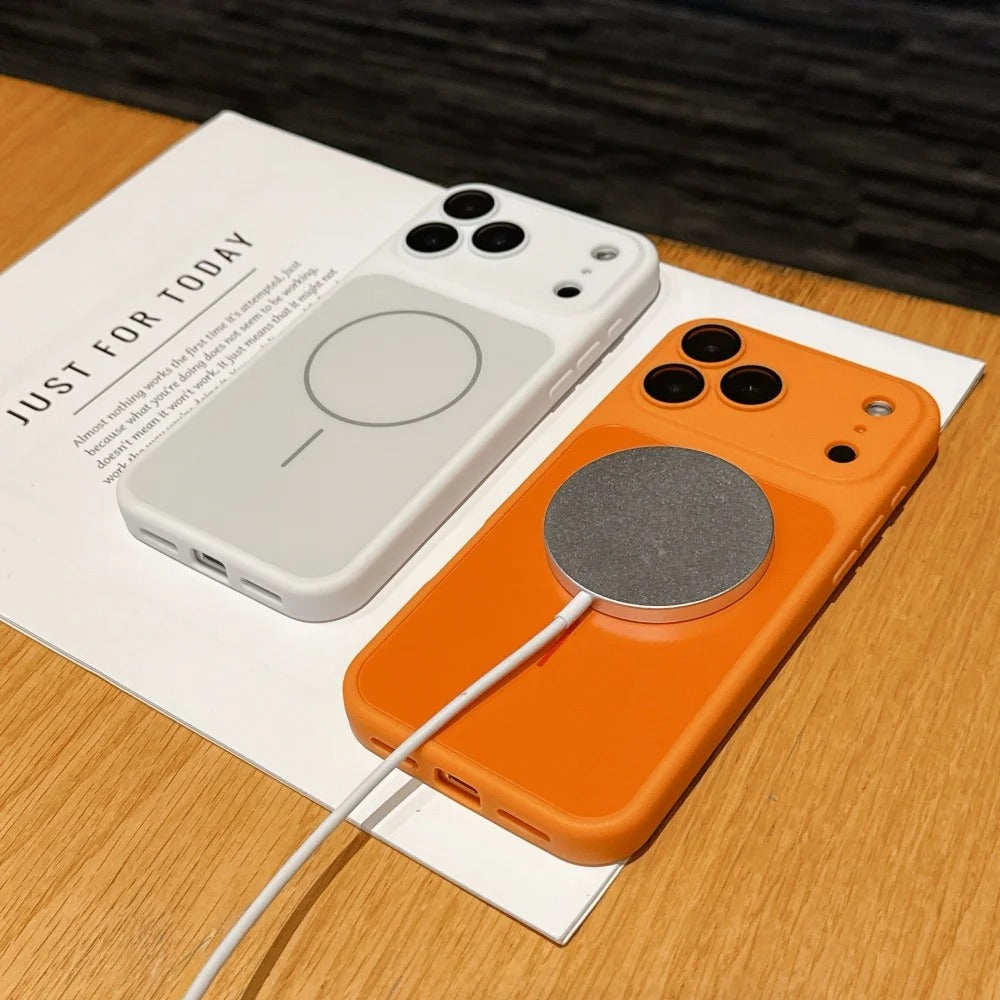 Luxury iPhone Case — MagSafe Matte PC Cover with Glass Lens Protection, Slim Shockproof Design and Camera Control Button