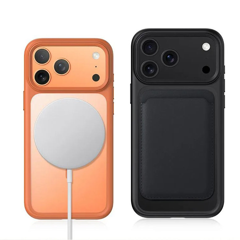 Luxury iPhone Case — MagSafe Transparent Soft Cover with Metal Buttons, Skin-Feel Matte Design, Shockproof Anti-Fingerprint Non-Slip Protection