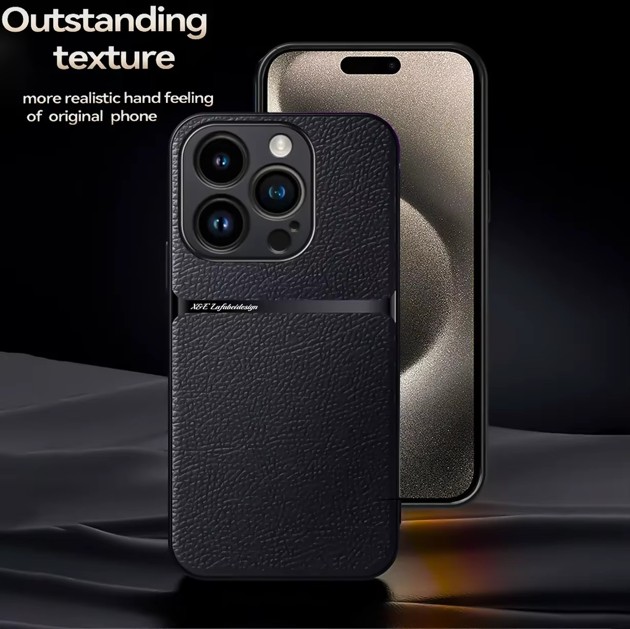 Luxury iPhone Case — Magnetic Soft Leather Back Cover with Car-Mount Holder Support, Shockproof Anti-Fingerprint Design & Slim Half-Wrapped Style