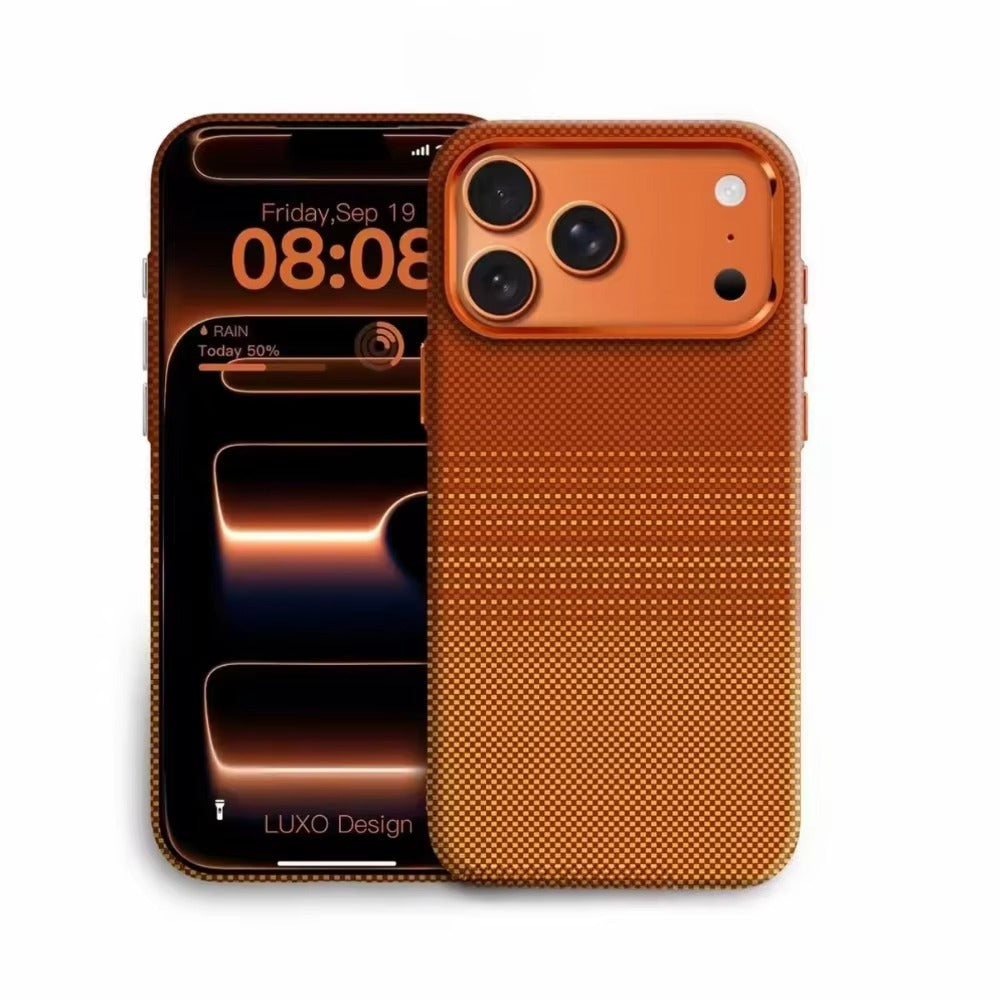 Luxury iPhone Case — Magnetic, Shockproof 600D Kevlar Carbon-Fiber Textured Thin PC Cover with MagSafe Wireless Charging Support