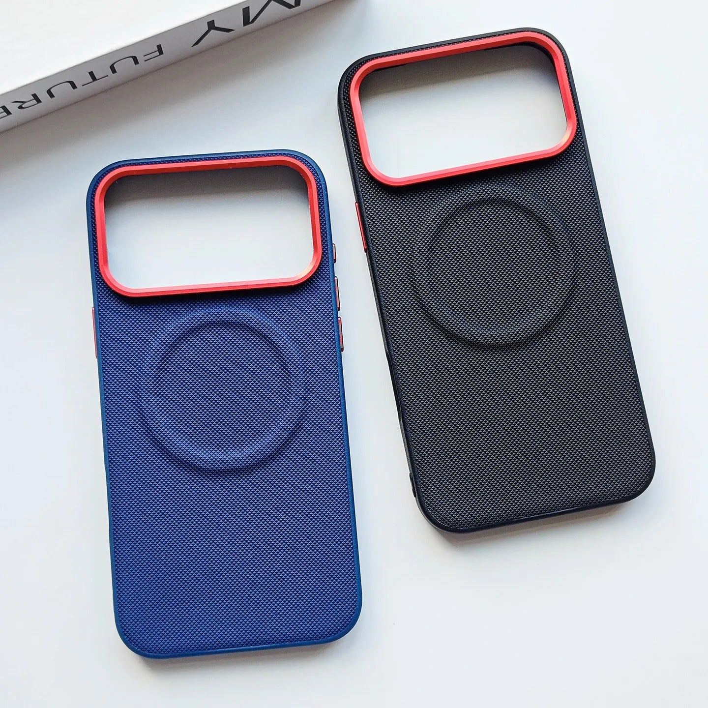 Luxury iPhone Case — Magnetic, Shockproof Leather Cover with Diamond-Texture Grain, Individual Buttons and MagSafe Wireless Charging Support