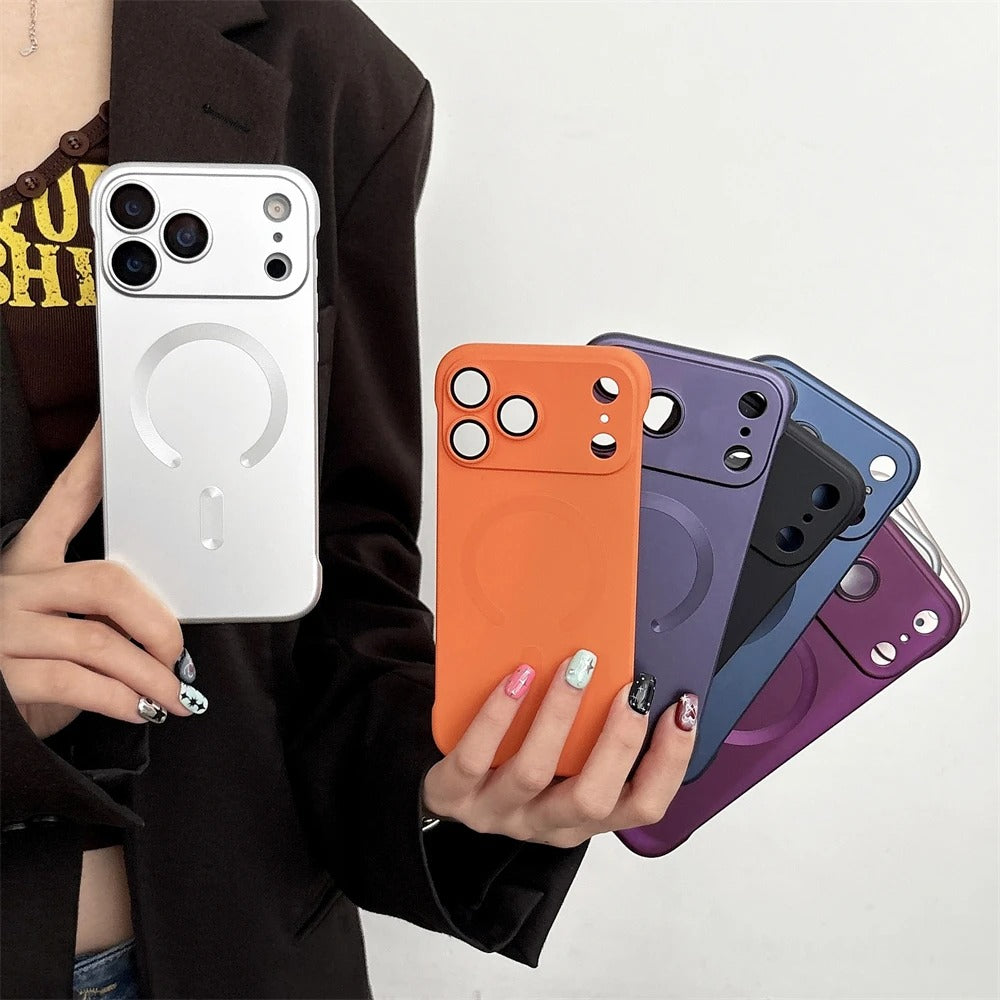 Luxury iPhone Case — Magnetic, Shockproof, Anti-Fingerprint, Anti-Scratch, Dustproof Matte Anti-Glare Non-Slip Frameless Solid Cover with Wireless Charging Support