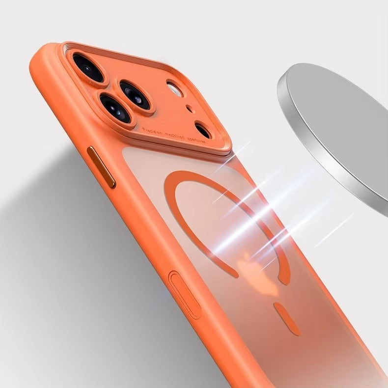 Luxury iPhone Case — Magnetic, Shockproof, Anti-Fingerprint, Anti-Scratch, Dustproof Matte Anti-Glare Transparent Half-Wrapped Cover with Disassembly Lens Protection