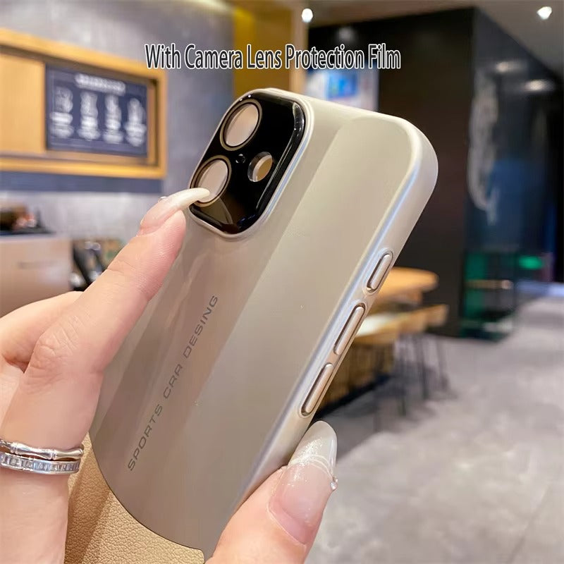 Luxury iPhone Case — Matte Leather Hard Shell Cover with Lens Protection, Anti-Fingerprint Anti-Scratch Lightweight Design & Non-Slip Half-Wrapped Finish