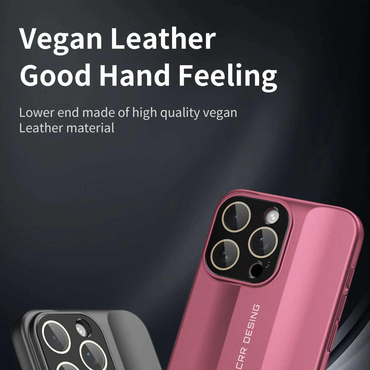 Luxury iPhone Case — Matte Leather Hard Shell Cover with Lens Protection, Anti-Fingerprint Anti-Scratch Lightweight Design & Non-Slip Half-Wrapped Finish