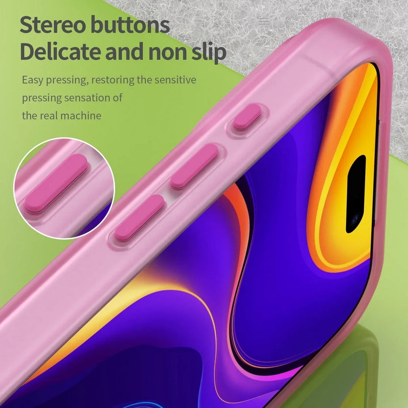 Luxury iPhone Case — Matte Transparent Shockproof Magnetic TPU Cover for Wireless Charging