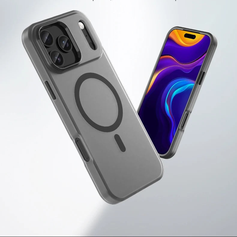 Luxury iPhone Case — Matte Transparent Shockproof Magnetic TPU Cover for Wireless Charging