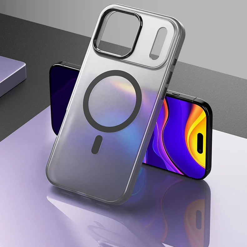Luxury iPhone Case — Matte Transparent Shockproof Magnetic TPU Cover for Wireless Charging