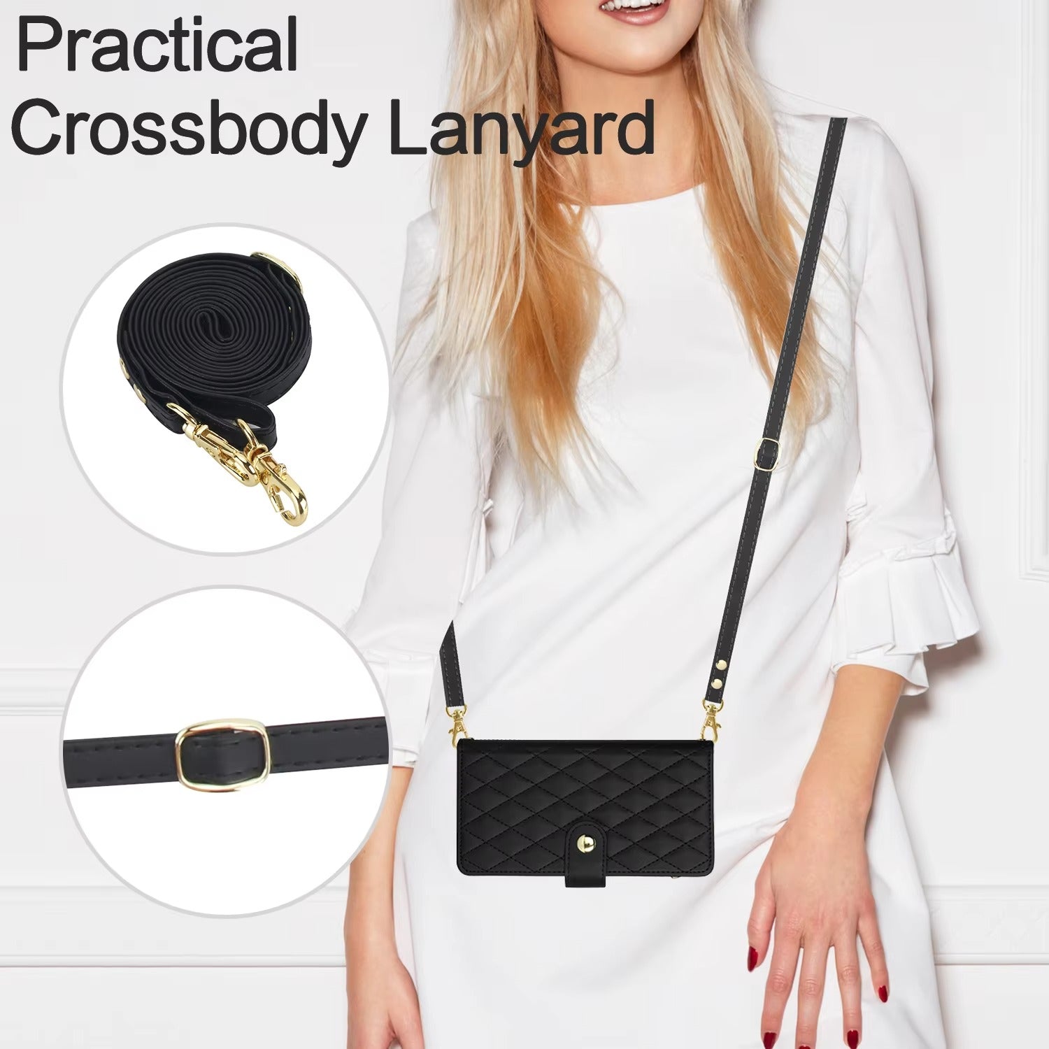 Luxury iPhone Case — Multi-Karal Chain Zipper Wallet Flip Cover with 6-Card Slots, Shockproof, Magnetic, Anti-Scratch, Leather Wallet Case