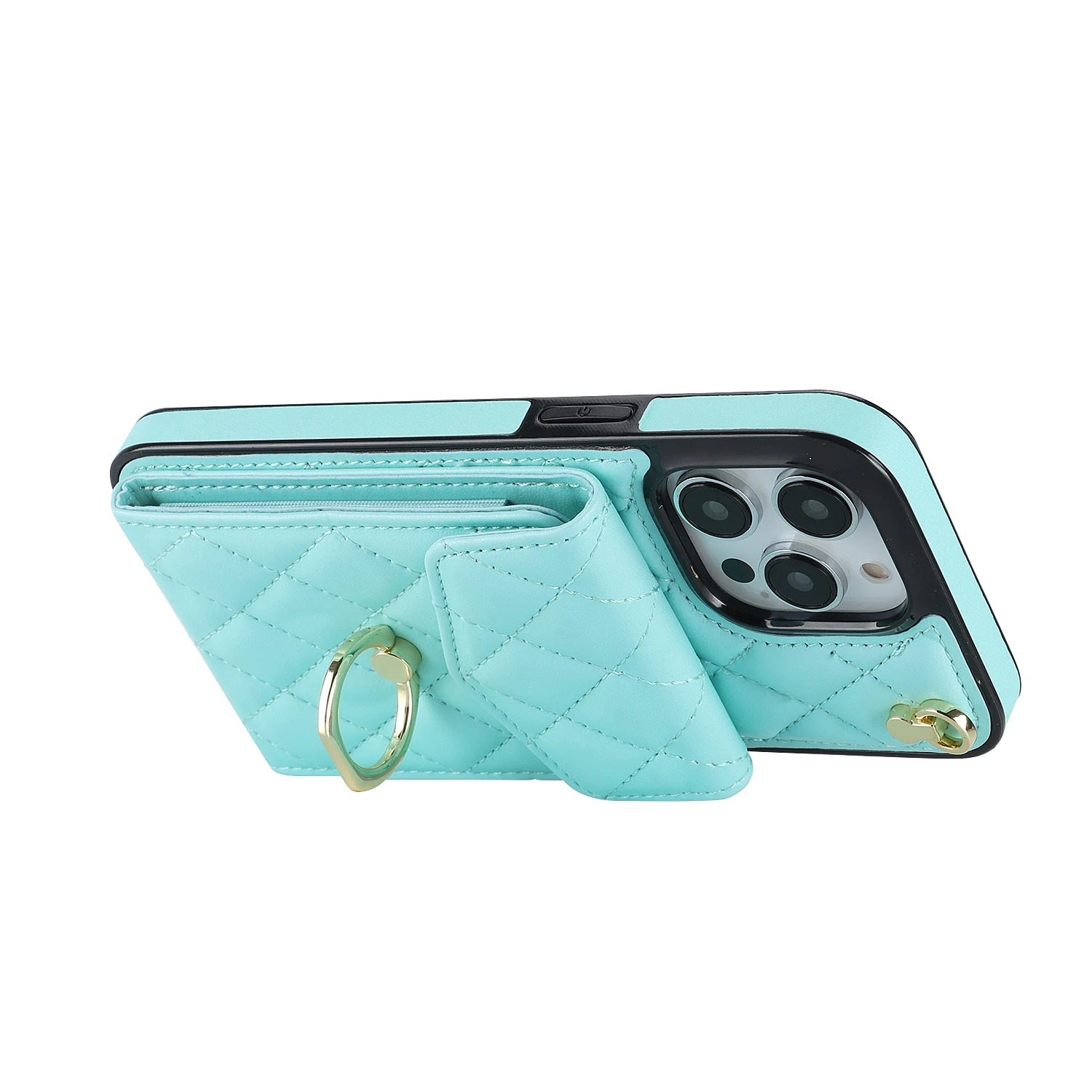 Luxury iPhone Case — PU Leather Crossbody Wallet Cover with Multi Card Slots, Ring Holder Lanyard, Magnetic Closure and Shockproof Anti-Fingerprint Protection