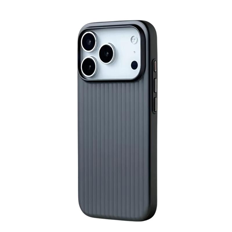 Luxury iPhone Case — Plating 3D Luggage-Stripe MagSafe Cover with Shockproof Matte Design and Wireless-Charging Safe Protection