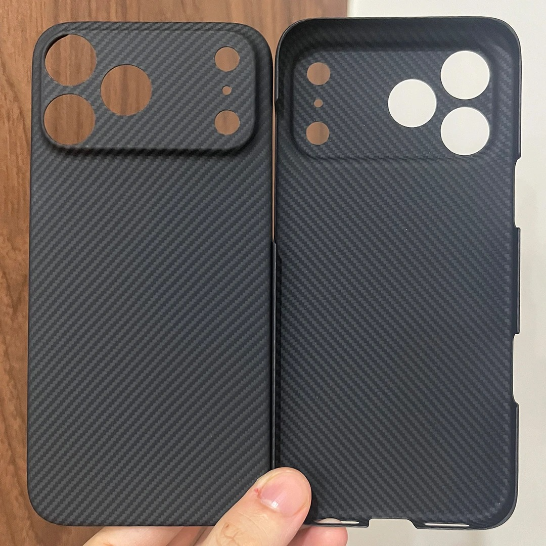 Luxury iPhone Case — Real 600D Aramid Carbon Fiber Half-Wrapped Cover with Anti-Fingerprint, Anti-Scratch Lightweight Design