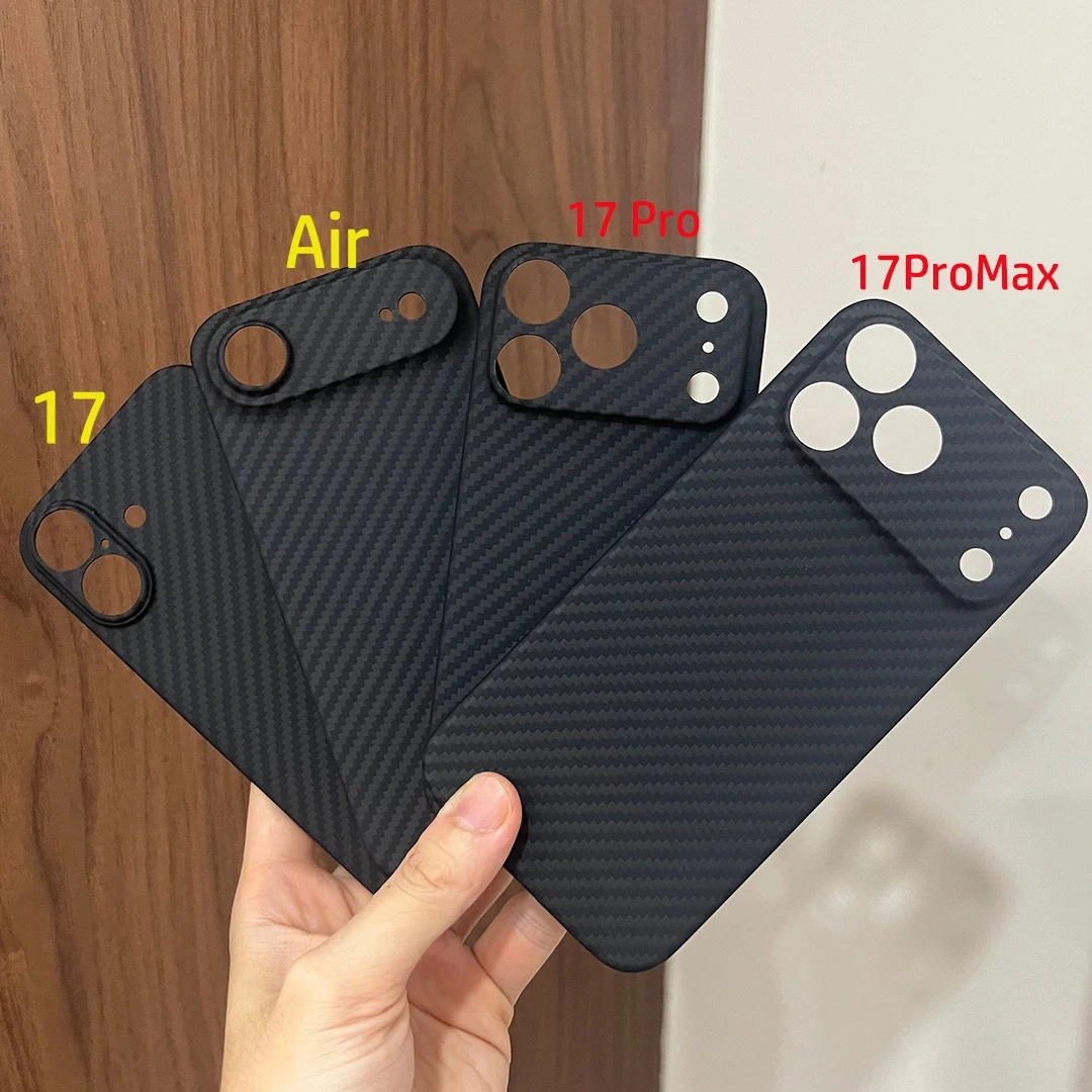 Luxury iPhone Case — Real 600D Aramid Carbon Fiber Half-Wrapped Cover with Anti-Fingerprint, Anti-Scratch Lightweight Design