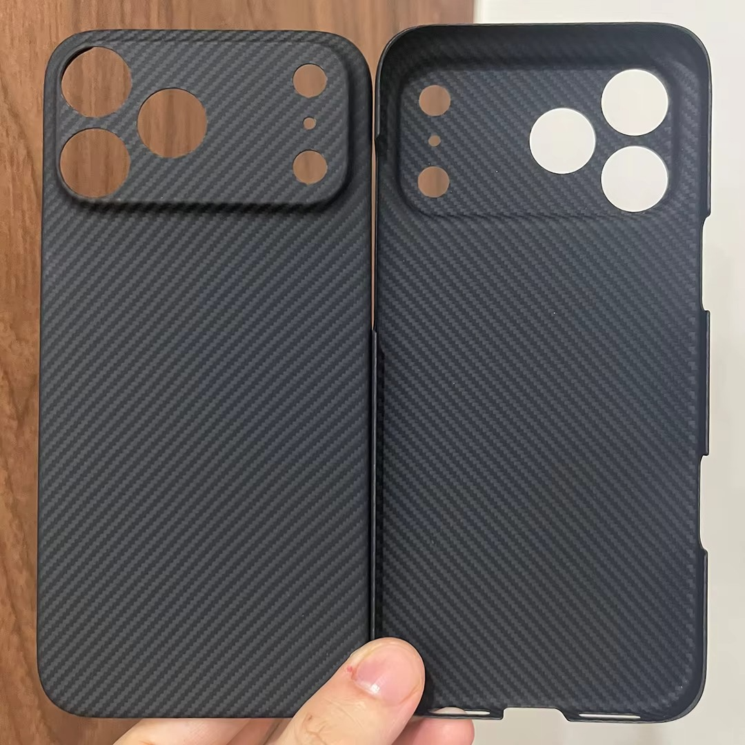 Luxury iPhone Case — Real 600D Aramid Carbon Fiber Half-Wrapped Cover with Anti-Fingerprint, Anti-Scratch Lightweight Design