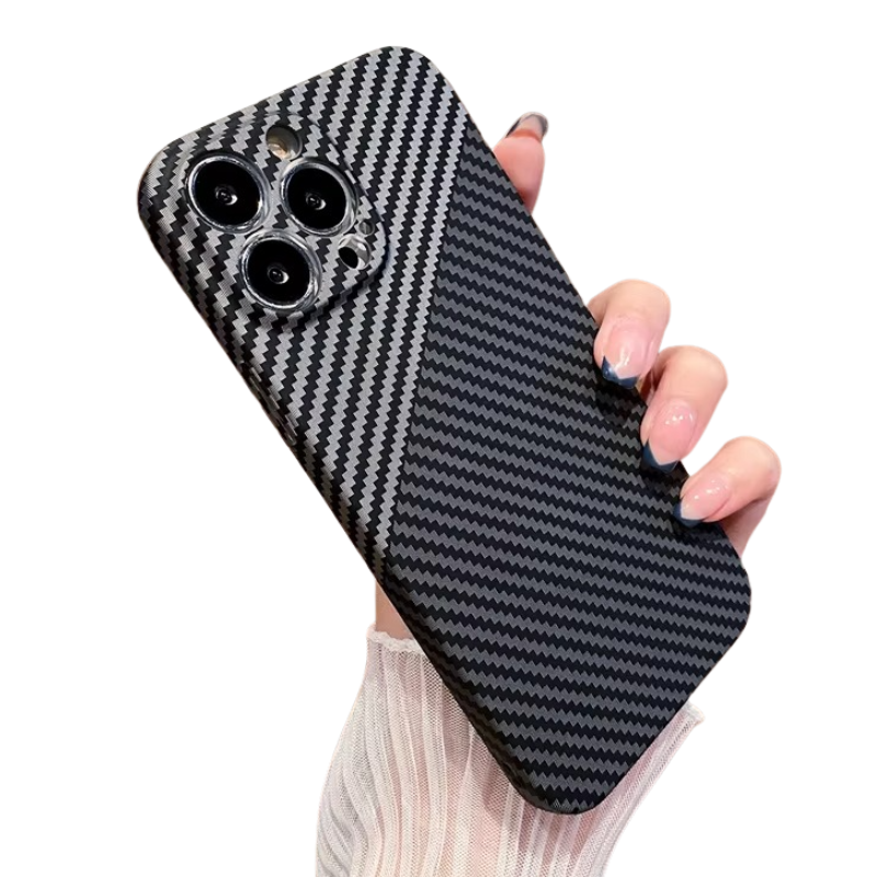 Luxury iPhone Case — Real Aramid Carbon Fiber Ultra-Thin Lightweight Cover with Shockproof Dustproof Protection & Precision-Cut Premium Design