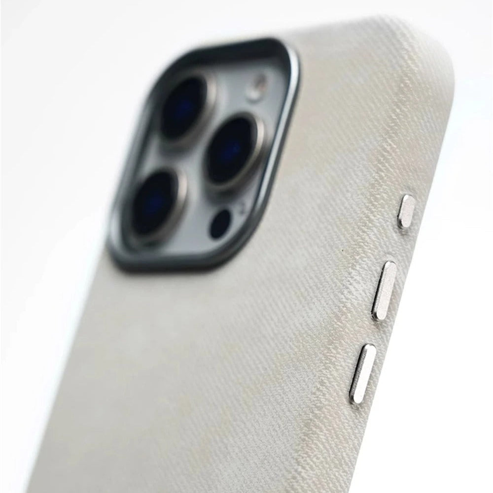 Luxury iPhone Case — Retro Flannel Magnetic Microfiber Cover with Matte Finish, Half-Wrapped Protection & MagSafe Wireless Charging Compatibility