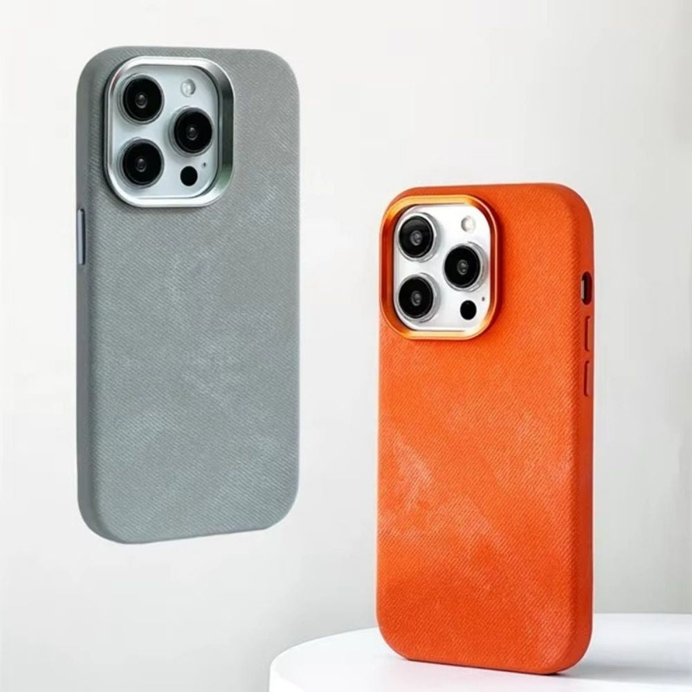 Luxury iPhone Case — Retro Flannel Magnetic Microfiber Cover with Matte Finish, Half-Wrapped Protection & MagSafe Wireless Charging Compatibility