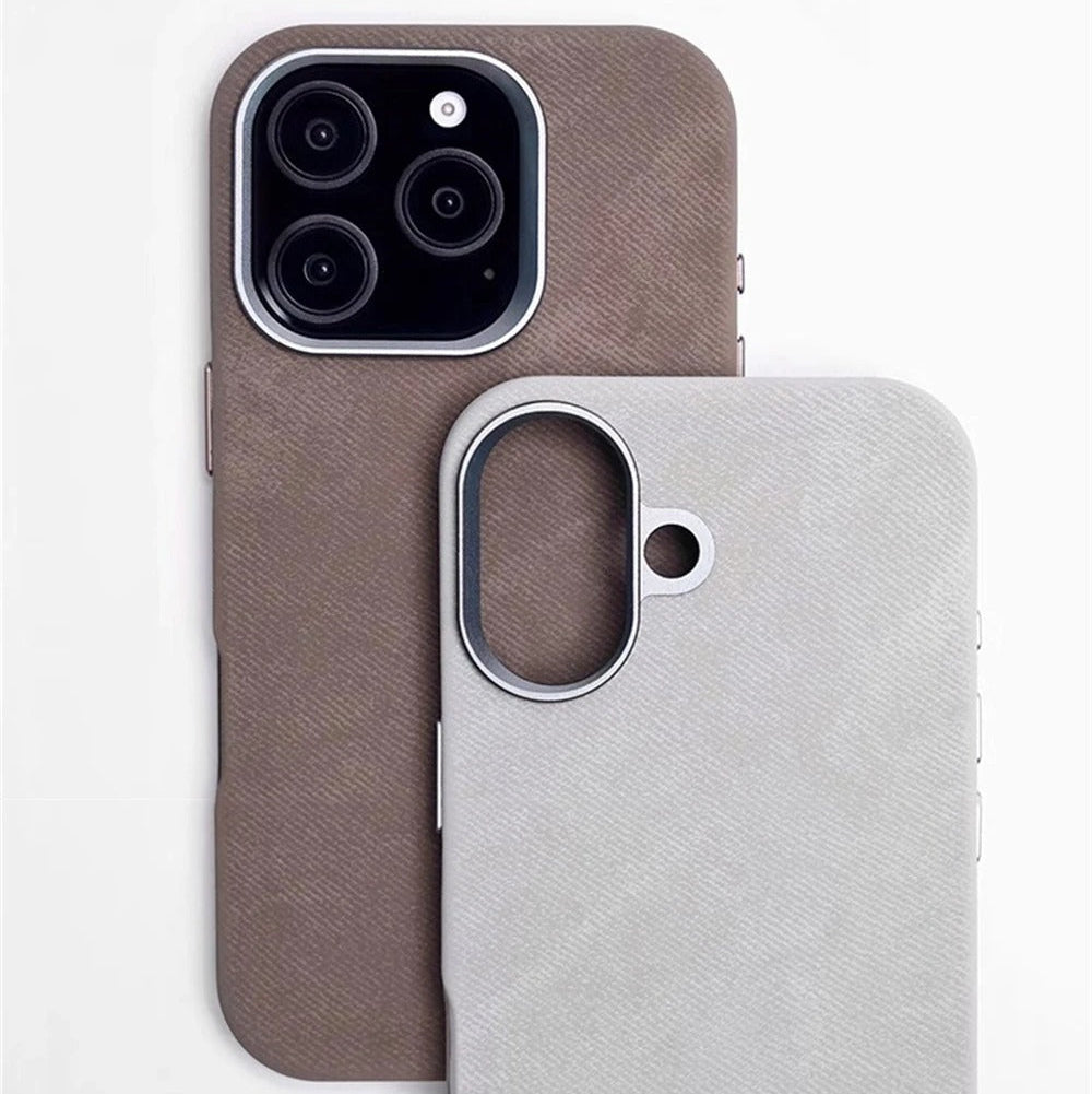 Luxury iPhone Case — Retro Flannel Magnetic Microfiber Cover with Matte Finish, Half-Wrapped Protection & MagSafe Wireless Charging Compatibility