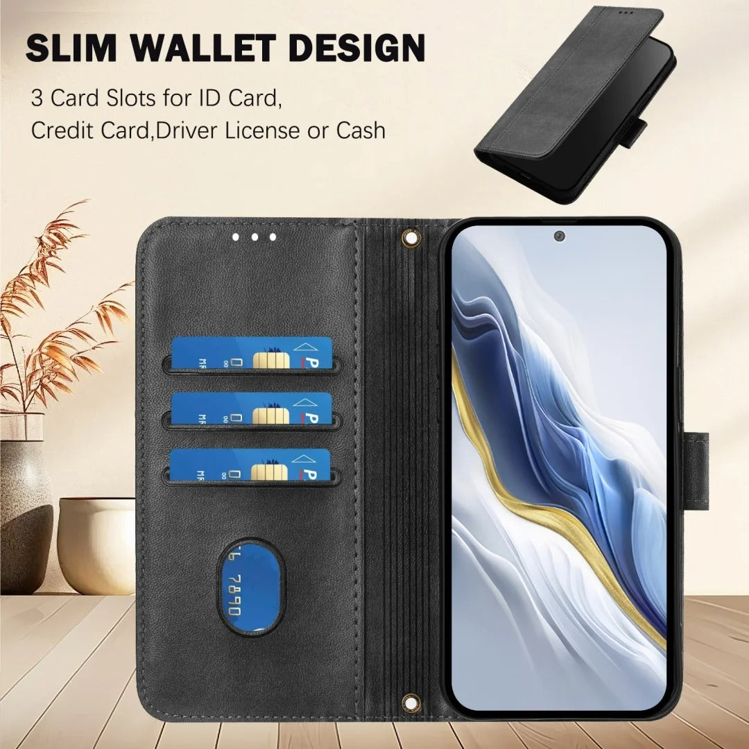 Luxury iPhone Case — Retro Leather Flip Wallet with Card Slots, Magnetic, Shockproof, Dustproof, Soft Non-Slip Cover with Stand
