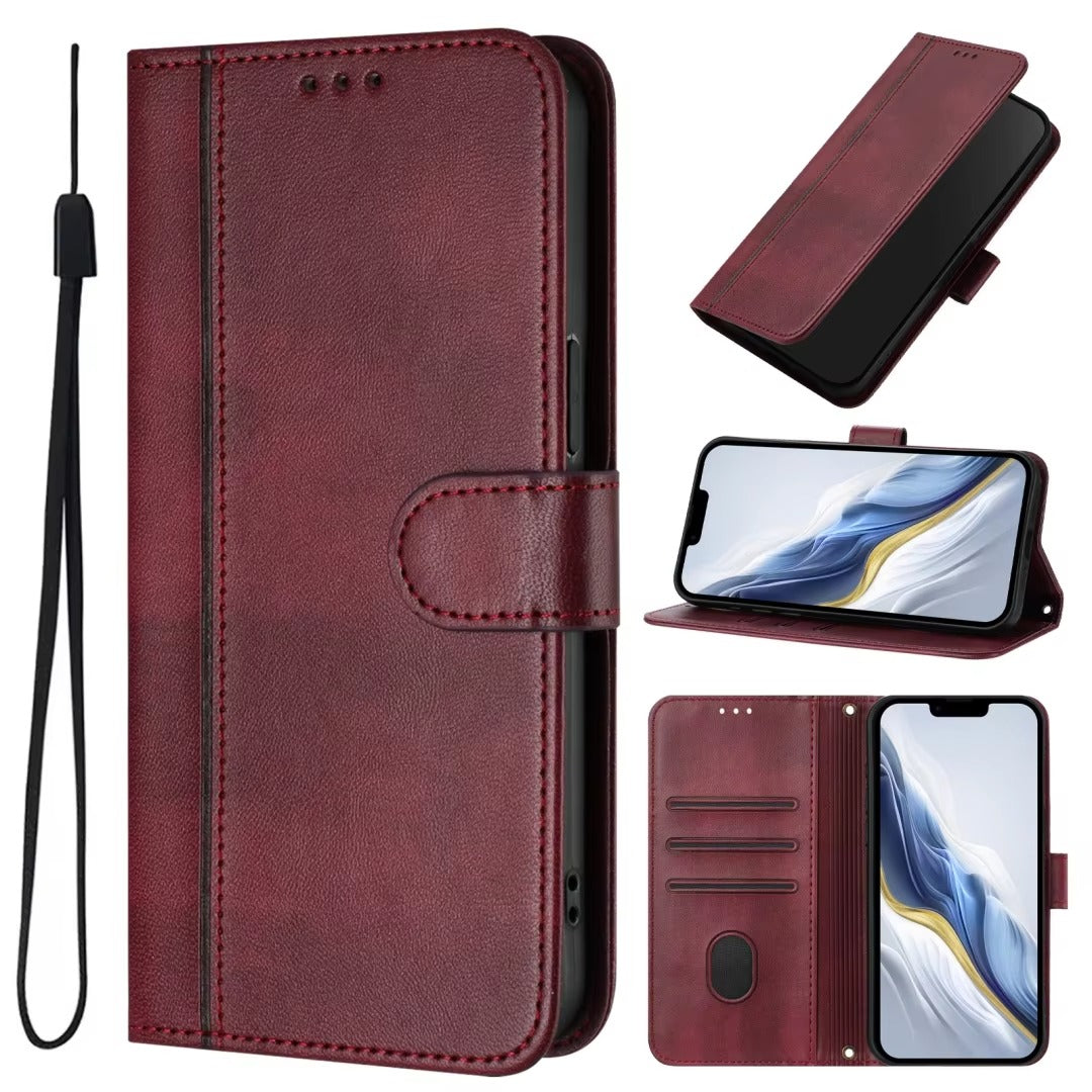 Luxury iPhone Case — Retro Leather Flip Wallet with Card Slots, Magnetic, Shockproof, Dustproof, Soft Non-Slip Cover with Stand