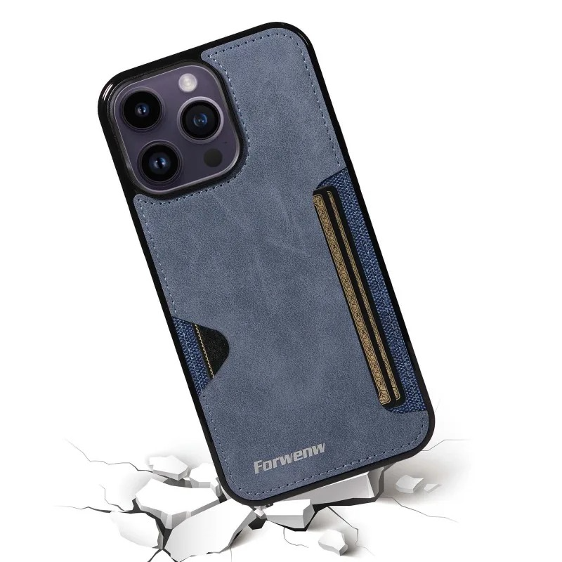 Luxury iPhone Case — Retro PU Leather Wallet Cover with Card Holder, Anti-Fingerprint Scratch-Resistant Design and Secure Storage Compartment