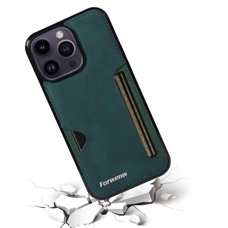 Luxury iPhone Case — Retro PU Leather Wallet Cover with Card Holder, Anti-Fingerprint Scratch-Resistant Design and Secure Storage Compartment