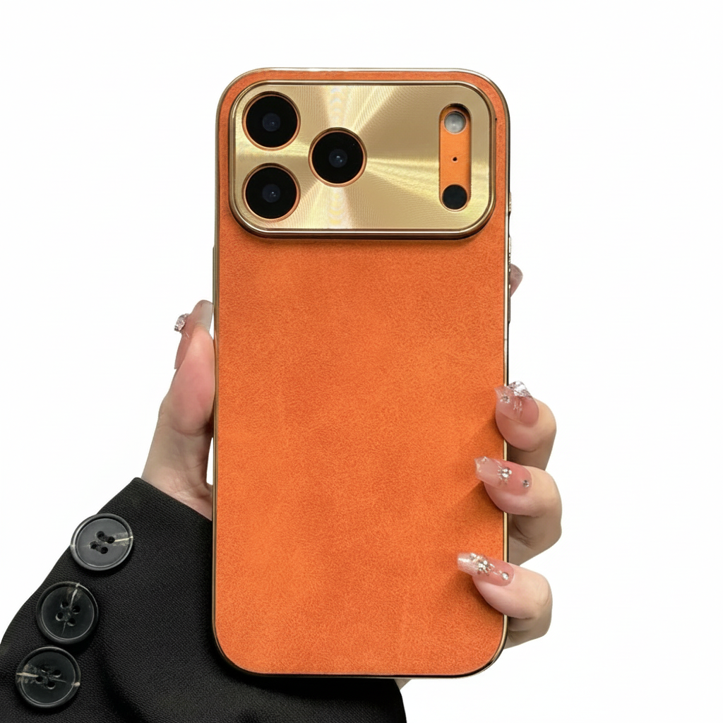 Luxury iPhone Case — Sheepskin-Texture Plating Bumper Cover with Shockproof PC Armor Design, Anti-Fingerprint Lightweight Non-Slip Protection