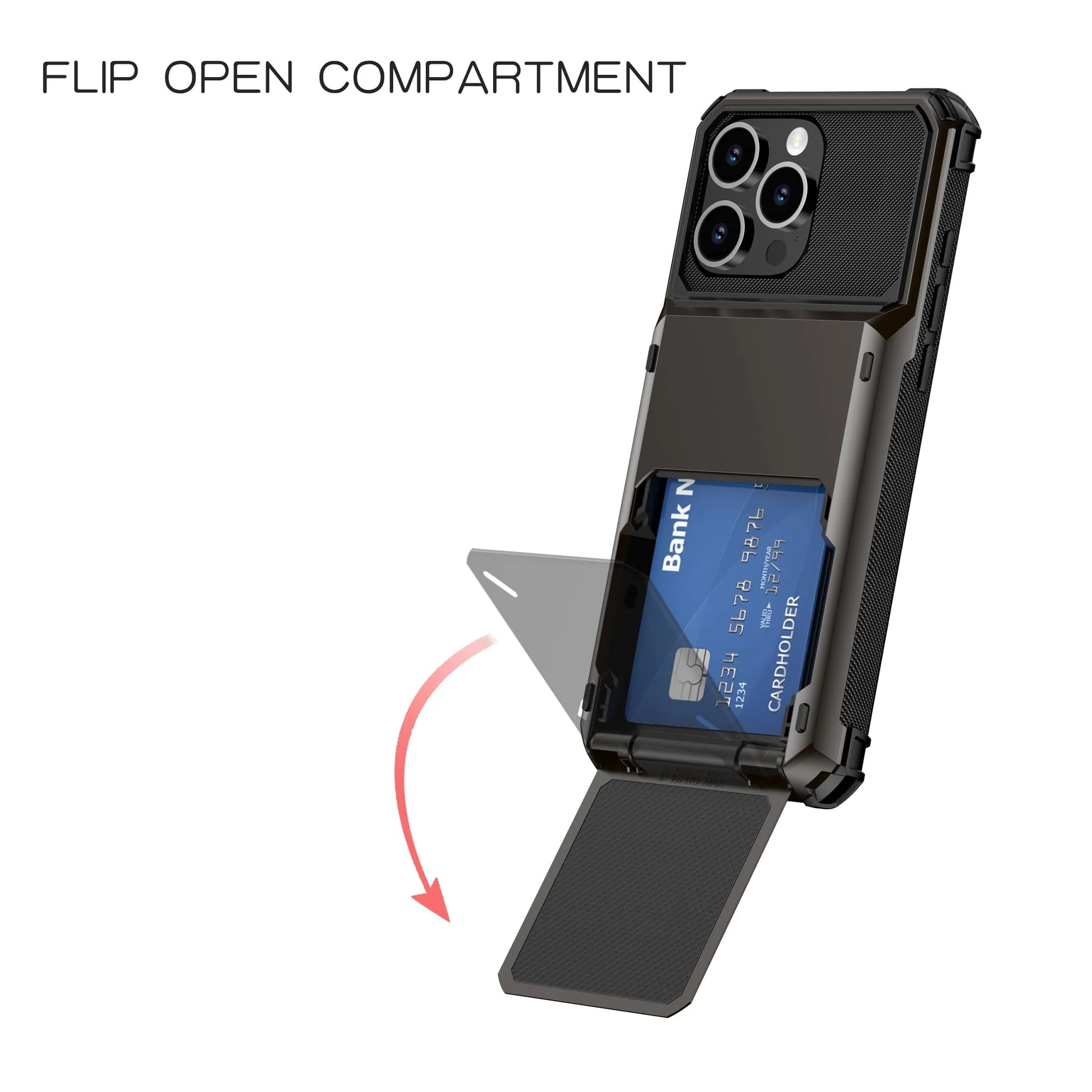 Luxury iPhone Case — Shockproof Slide Armor Wallet Cover with Card Slots, Dual-Layer Protection & Non-Slip Business Design