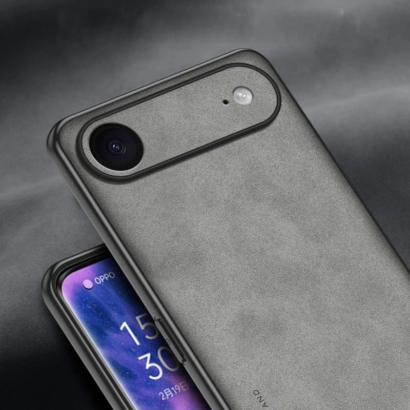 Luxury iPhone Case — Skin-Feel Matte Leather Shockproof Soft Back Full-Coverage Protective Case