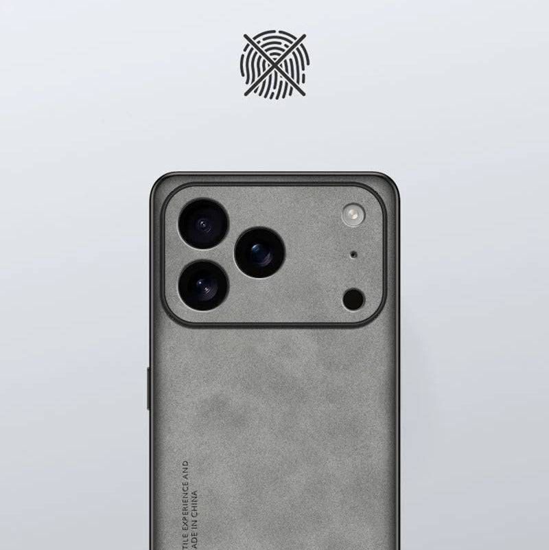 Luxury iPhone Case — Skin-Feel Matte Leather Shockproof Soft Back Full-Coverage Protective Case