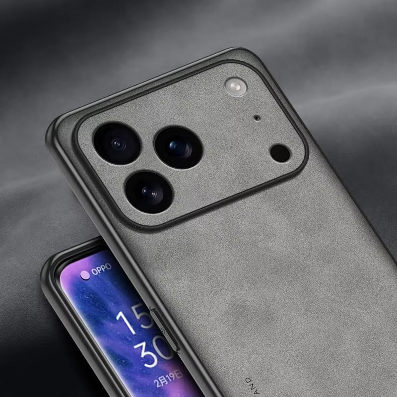 Luxury iPhone Case — Skin-Feel Matte Leather Shockproof Soft Back Full-Coverage Protective Case