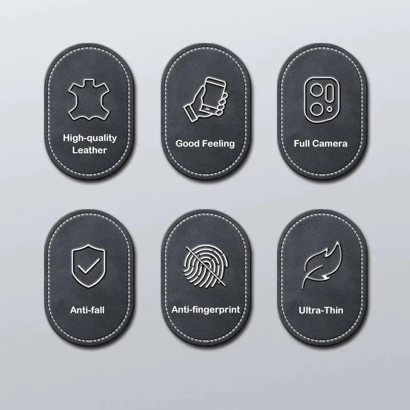 Luxury iPhone Case — Skin-Feel Matte Leather Shockproof Soft Back Full-Coverage Protective Case