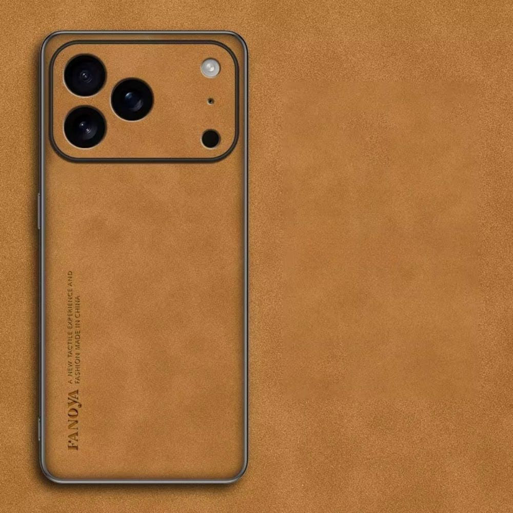 Luxury iPhone Case — Skin-Feel Matte Leather Shockproof Soft Back Full-Coverage Protective Case