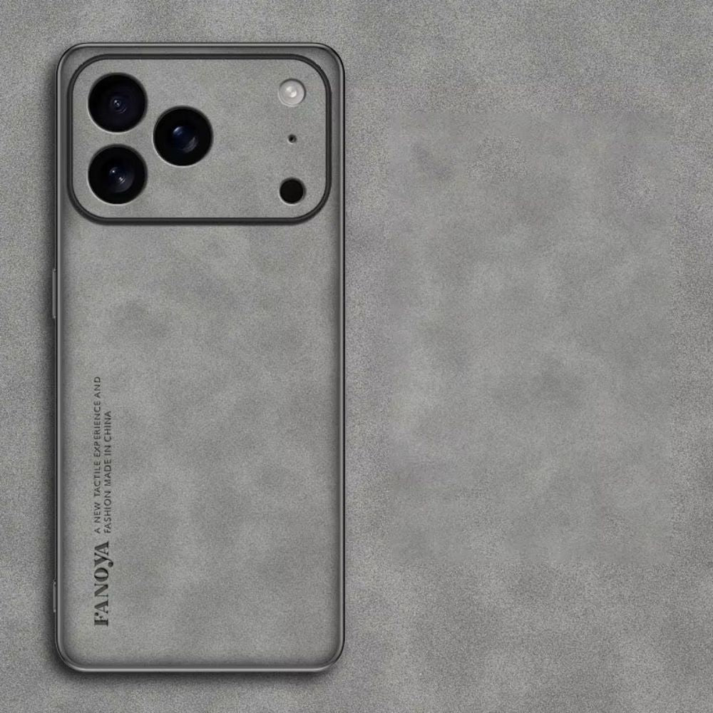 Luxury iPhone Case — Skin-Feel Matte Leather Shockproof Soft Back Full-Coverage Protective Case