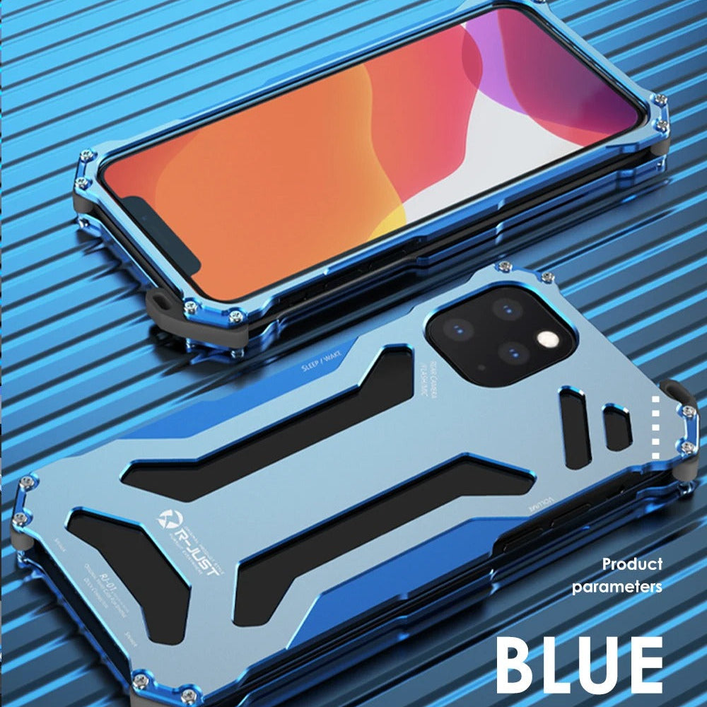 Luxury iPhone Case — Slim Aluminum Metal Shockproof Cover with Hard Back Design, Anti-Fingerprint Anti-Scratch Finish & Non-Slip Heavy-Duty Protection