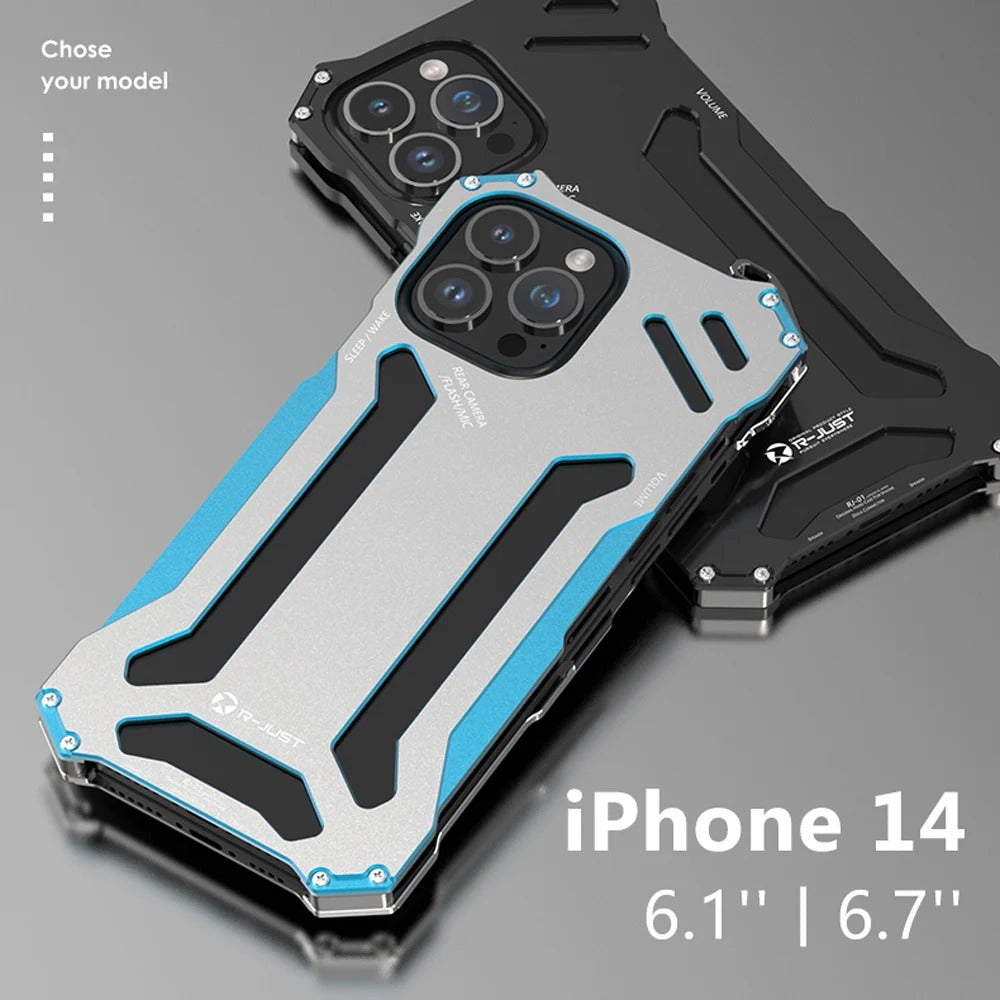 Luxury iPhone Case — Slim Aluminum Metal Shockproof Cover with Hard Back Design, Anti-Fingerprint Anti-Scratch Finish & Non-Slip Heavy-Duty Protection