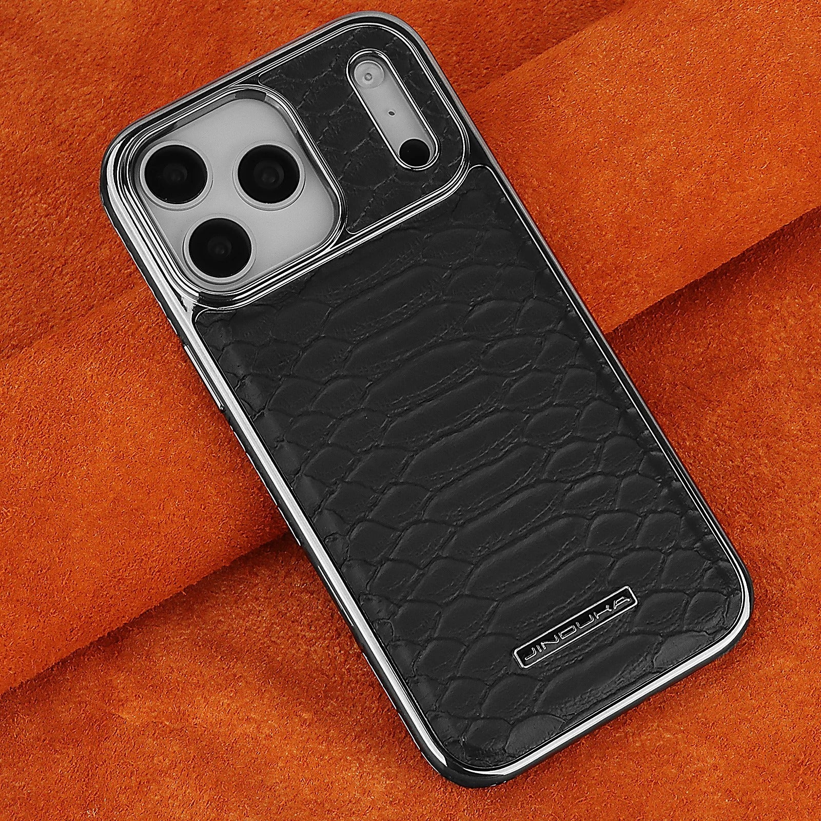 Luxury iPhone Case — Snake-Pattern Leather Cover with Soft Flannel Inner Lining, Premium Protective Design & Stylish Fashion Finish