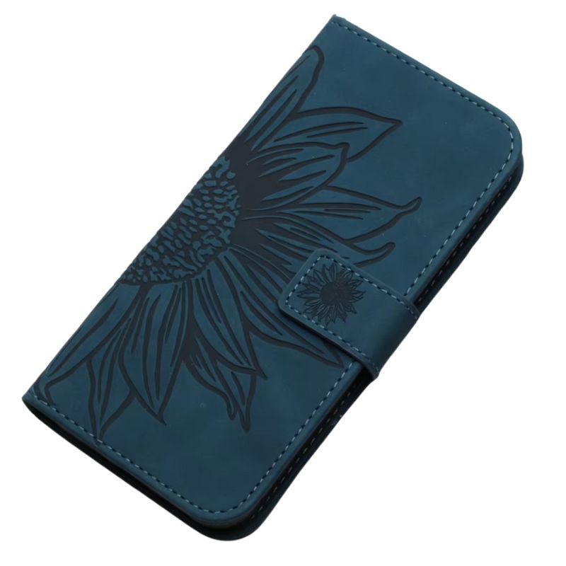 Luxury iPhone Case — Sunflower Leather Wallet Flip Cover with Magnetic Holder, Anti-Scratch Full-Protection Design