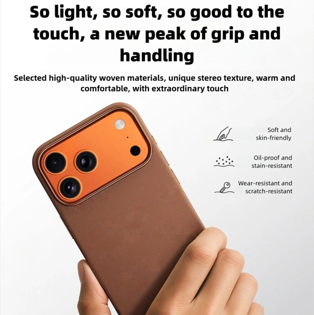 Luxury iPhone Case — TechWoven MagSafe Magnetic Weaving Texture Protective Cover for Wireless Charging