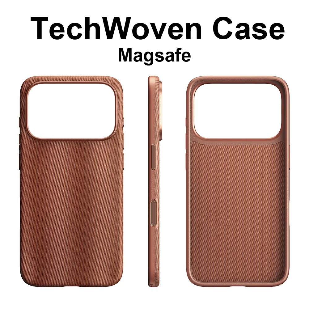 Luxury iPhone Case — TechWoven MagSafe Magnetic Weaving Texture Protective Cover for Wireless Charging