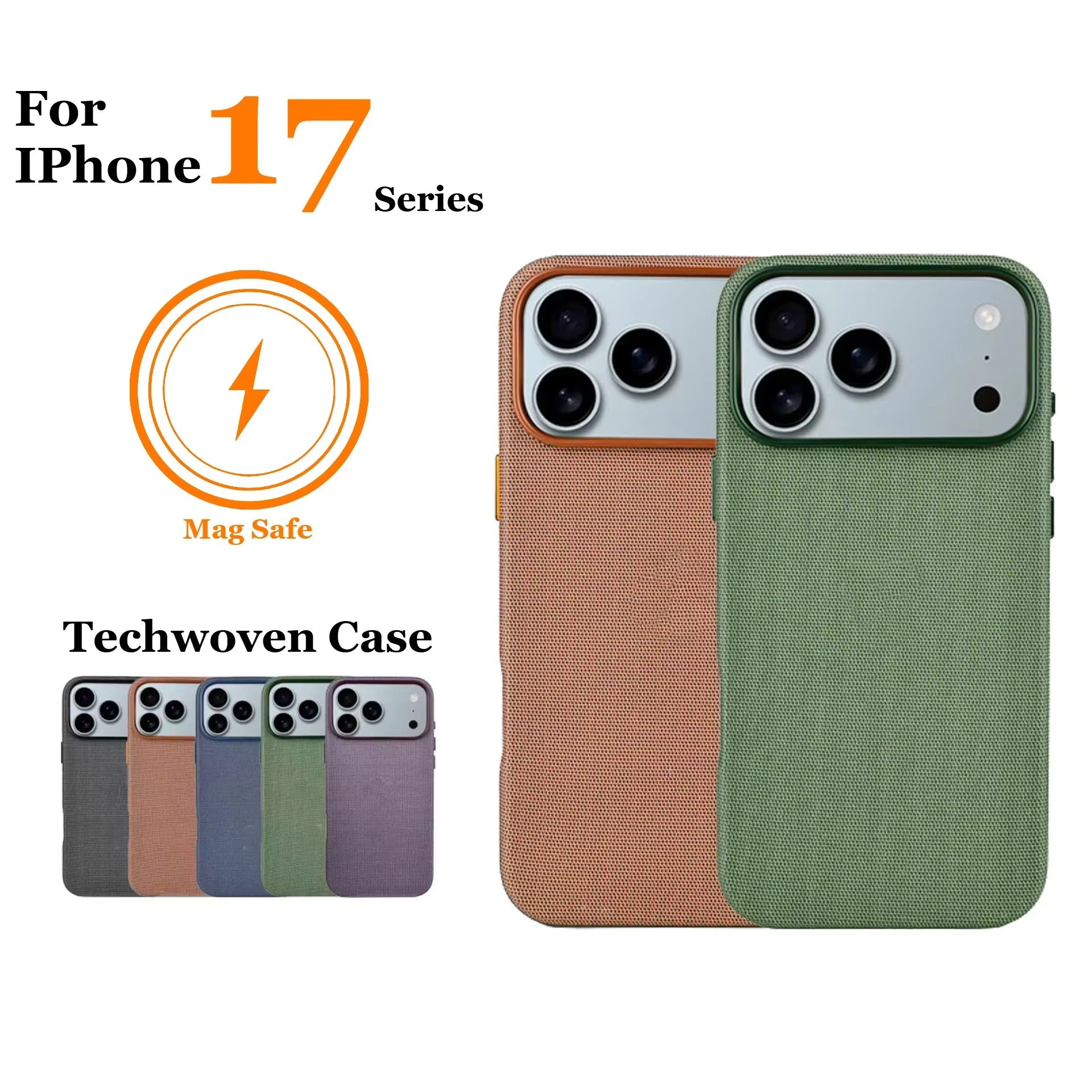 Luxury iPhone Case — TechWoven MagSafe Magnetic Weaving Texture Protective Cover for Wireless Charging