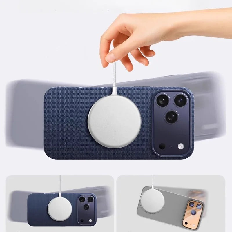 Luxury iPhone Case — TechWoven MagSafe Magnetic Weaving Texture Protective Cover for Wireless Charging
