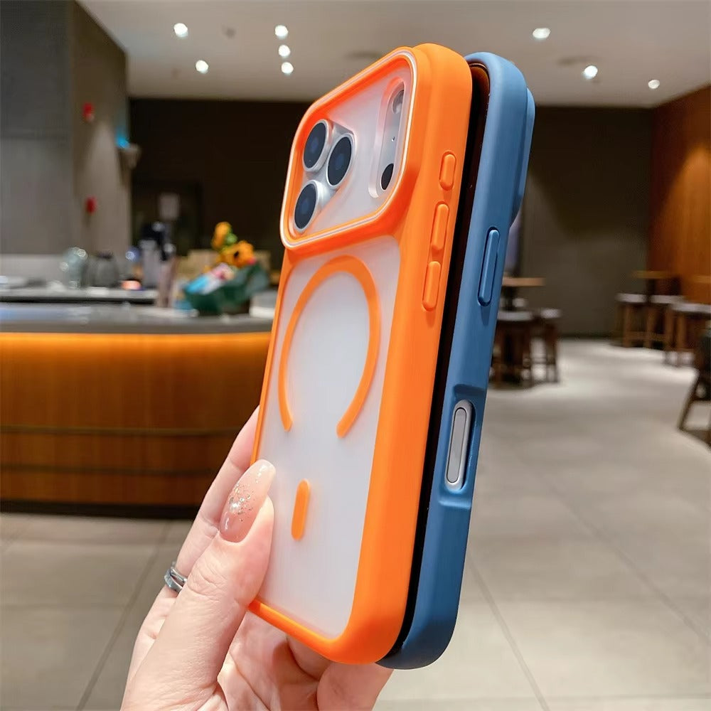 Luxury iPhone Case — Transparent MagSafe Magnetic PC+TPU Shockproof Wireless Charging Back Cover