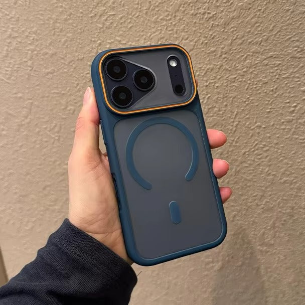 Luxury iPhone Case — Transparent MagSafe Magnetic PC+TPU Shockproof Wireless Charging Back Cover