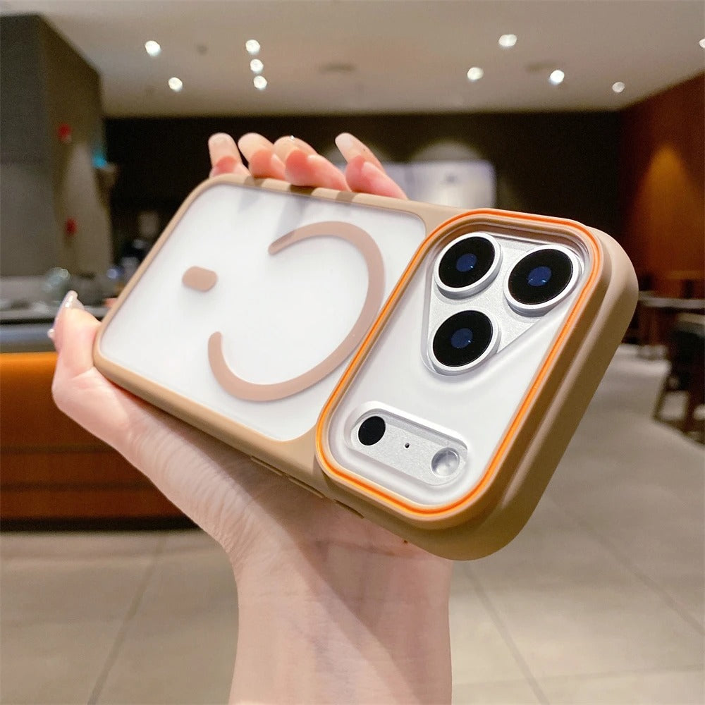 Luxury iPhone Case — Transparent MagSafe Magnetic PC+TPU Shockproof Wireless Charging Back Cover